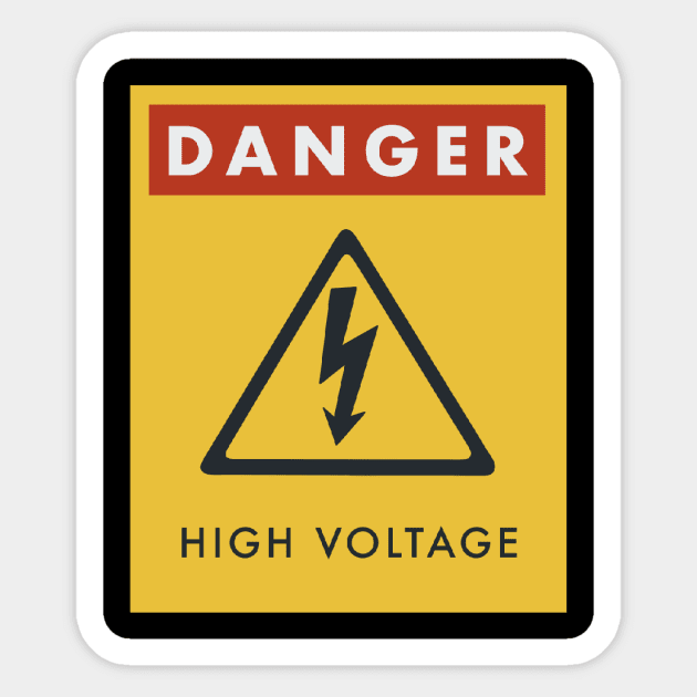 Warning High Voltage Sign Danger Sticker by fromherotozero